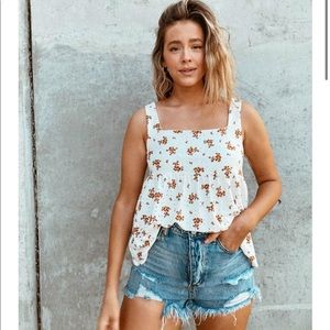 Baby doll floral tank top